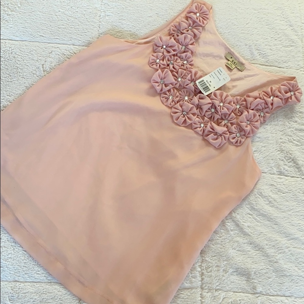 NWT Soft Pink Sleeveless Forever 21 Blouse